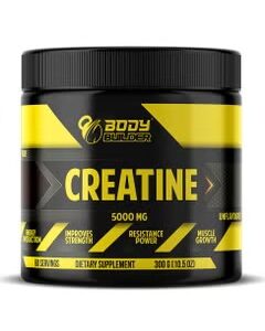 Body Builder Creatine 5000mg,60 Servings, Energy booster, improve Strength and Muscle Growth, Performance booster, Naturally Sourced for Optimal Power and Endurance - 300g Unflavored.