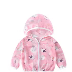 Baby/Kids Print Hooded Sun Protection Jacket, Lightweight Breathable UV Protection